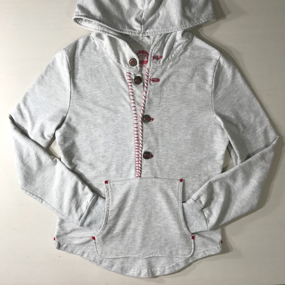 SOLD-Free People Cross Stitched Hoodie Pullover - Picture 4 of 8